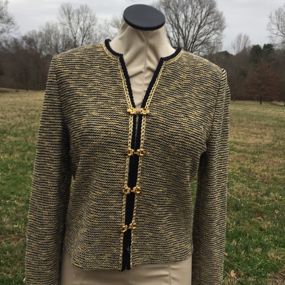 St John Couture Gold Black Metallic Jacket***STUNNING & GLAMOROUS***Sz 2 - Picture 16 of 16